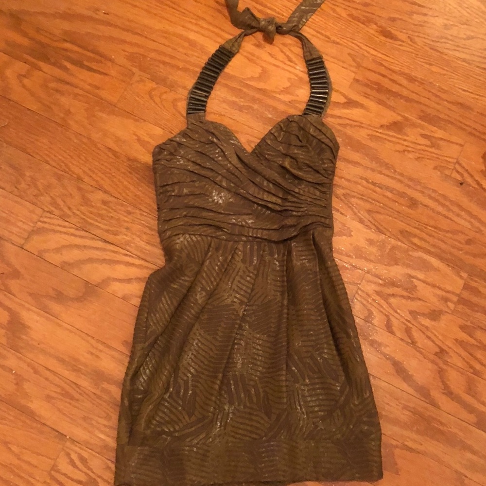 Bebe foliage halter dress size XXS NWOT